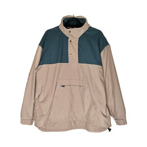 Vtg 90s Lee Mens Anorak Windbreaker Jacket Tan Green Gorpcore Outdoor Cabincore